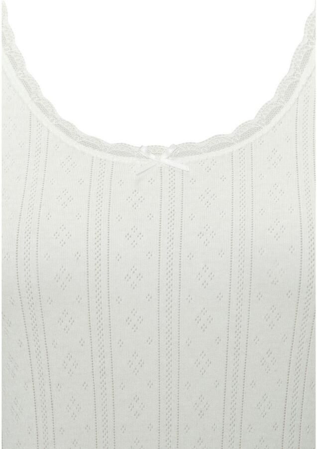 Vivance T-shirt van zacht pointelle-breisel met kant (Set van 2) - Foto 4