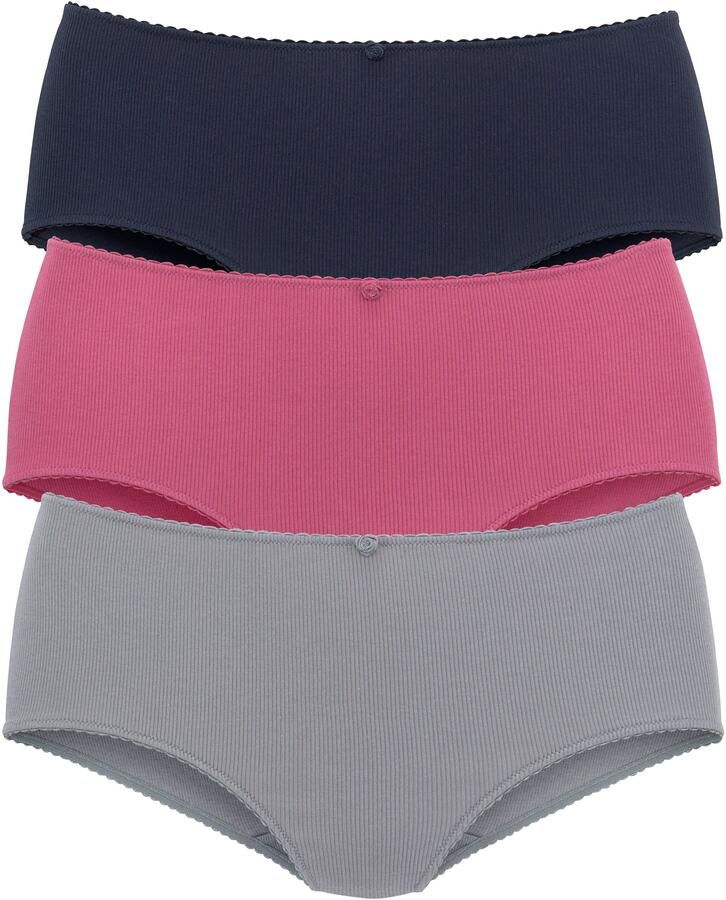 Vivance Tailleslip van zachte en elastische ribstof met delicate roosjes vooraan (3 stuks) - Foto 3