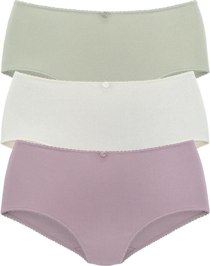 Vivance Tailleslip van zachte en elastische ribstof met delicate roosjes vooraan (3 stuks) - Foto 6