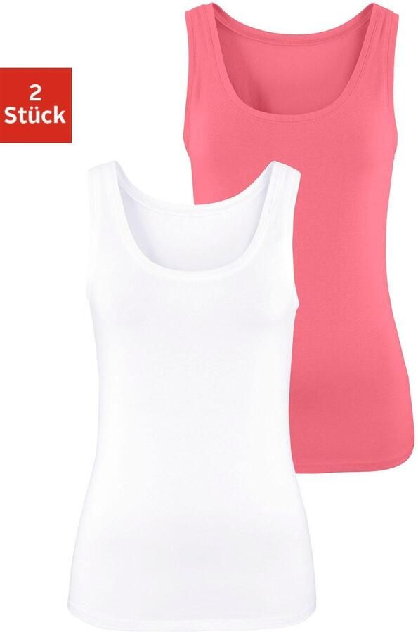 Vivance Tanktop Elastische katoenkwaliteit gemaakt van elastische katoenen stof strandtop (Set van 2) - Foto 7