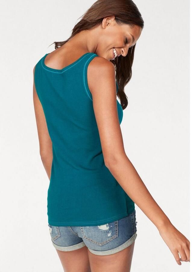 Vivance Tanktop Elastische katoenkwaliteit gemaakt van elastische katoenen stof strandtop (Set van 2)