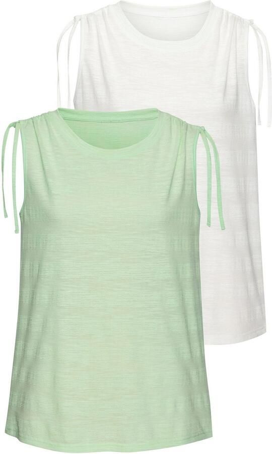 Vivance Tanktop Met verstelbare rimpeling op de schouder van onderhoudsvriendelijke kwaliteit met katoen (Set van 2) - Foto 7