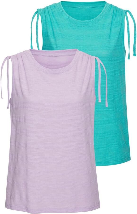 Vivance Tanktop Met verstelbare rimpeling op de schouder van onderhoudsvriendelijke kwaliteit met katoen (Set van 2) - Foto 5