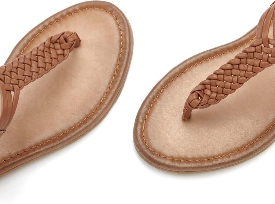 Vivance Teenslippers Sandalette zomerschoen sandaal van leer met vlecht-look - Foto 2