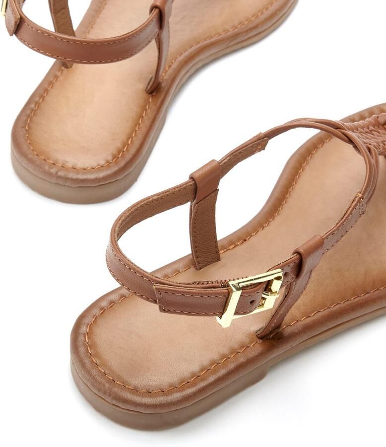 Vivance Teenslippers Sandalette zomerschoen sandaal van leer met vlecht-look