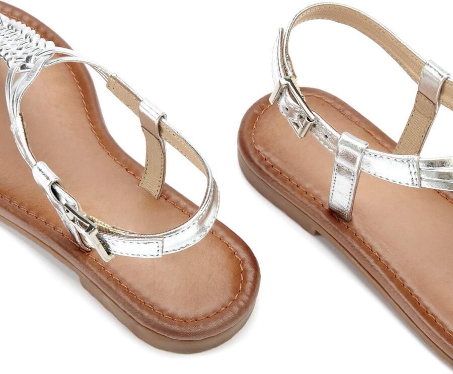 Vivance Teenslippers Sandalette zomerschoen sandaal van leer met vlecht-look - Foto 2