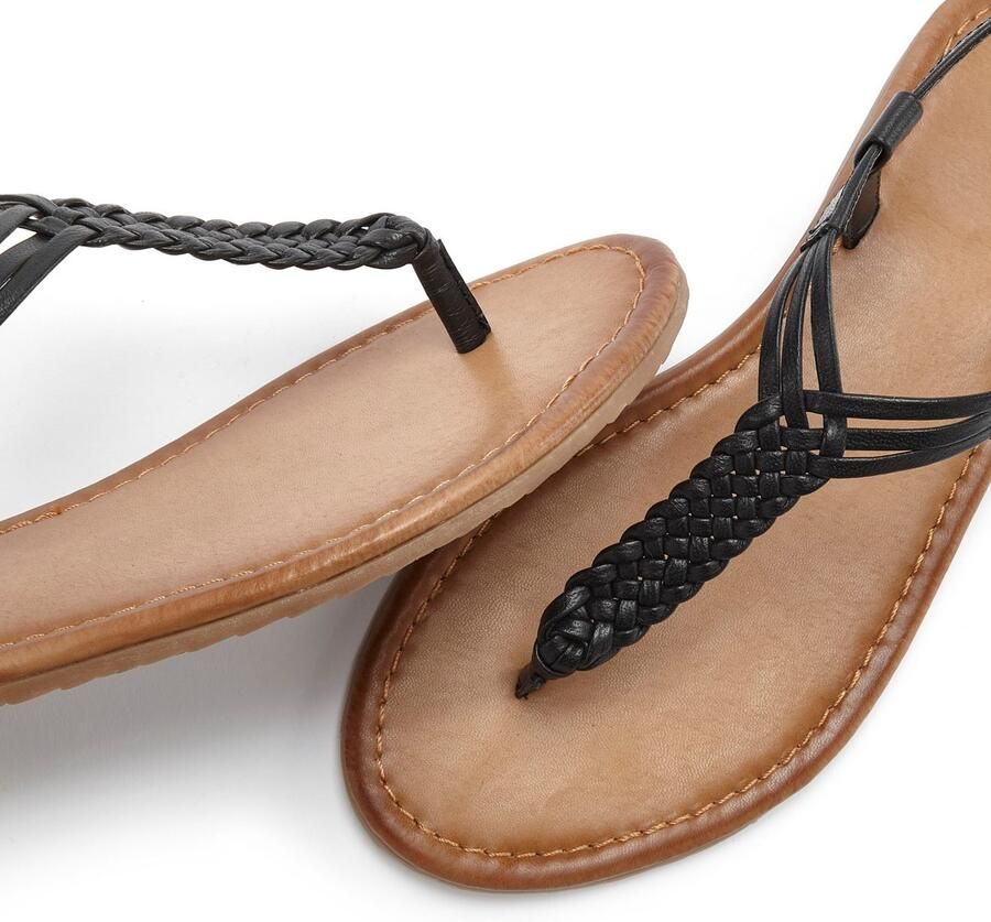 Vivance Teenslippers Sandalette zomerschoen sandaal van leer met vlecht-look - Foto 2