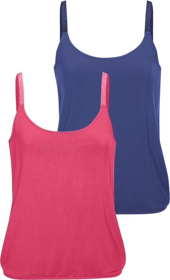 Vivance Top Met elastische glitters van zachte viscose-stretch (Set van 2) - Foto 6