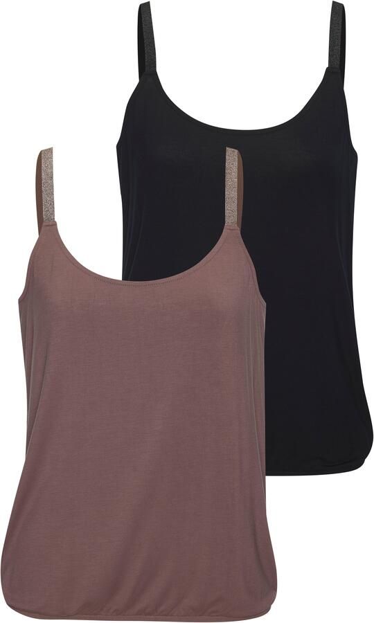 Vivance Top Met elastische glitters van zachte viscose-stretch (Set van 2) - Foto 6