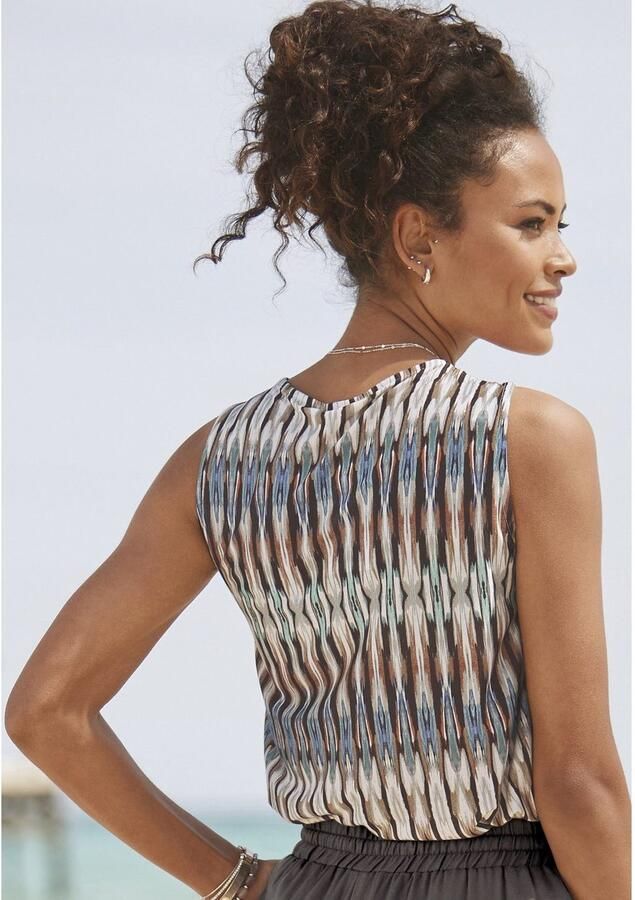 Vivance Top met etnische print los jersey top met v-hals - Foto 3