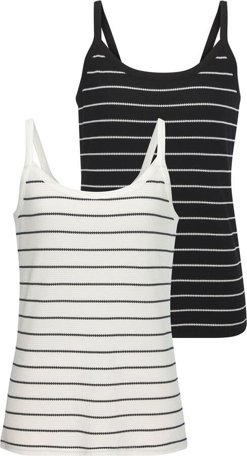 Vivance Top Met modieuze streepstructuur van onderhoudsvriendelijke katoen-viscose kwaliteit (Set van 2) - Foto 6