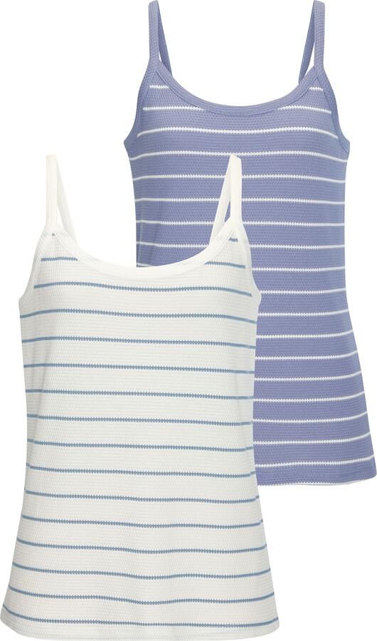 Vivance Top Met modieuze streepstructuur van onderhoudsvriendelijke katoen-viscose kwaliteit (Set van 2) - Foto 7