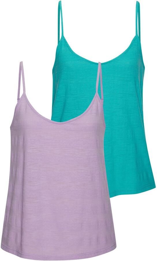 Vivance Top met spaghettibandjes Met modieuze structuuroptiek van onderhoudsvriendelijke kwaliteit met katoen (Set van 2) - Foto 5