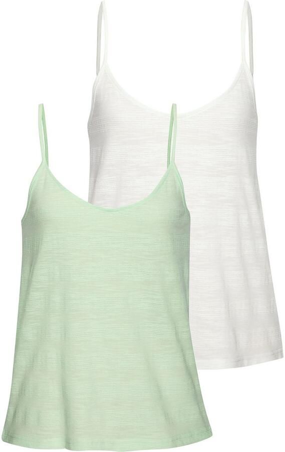 Vivance Top met spaghettibandjes Met modieuze structuuroptiek van onderhoudsvriendelijke kwaliteit met katoen (Set van 2) - Foto 5