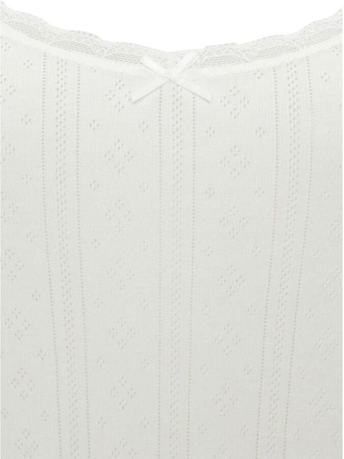 Vivance Top met spaghettibandjes van zacht pointelle-breisel met kant (Set van 2)