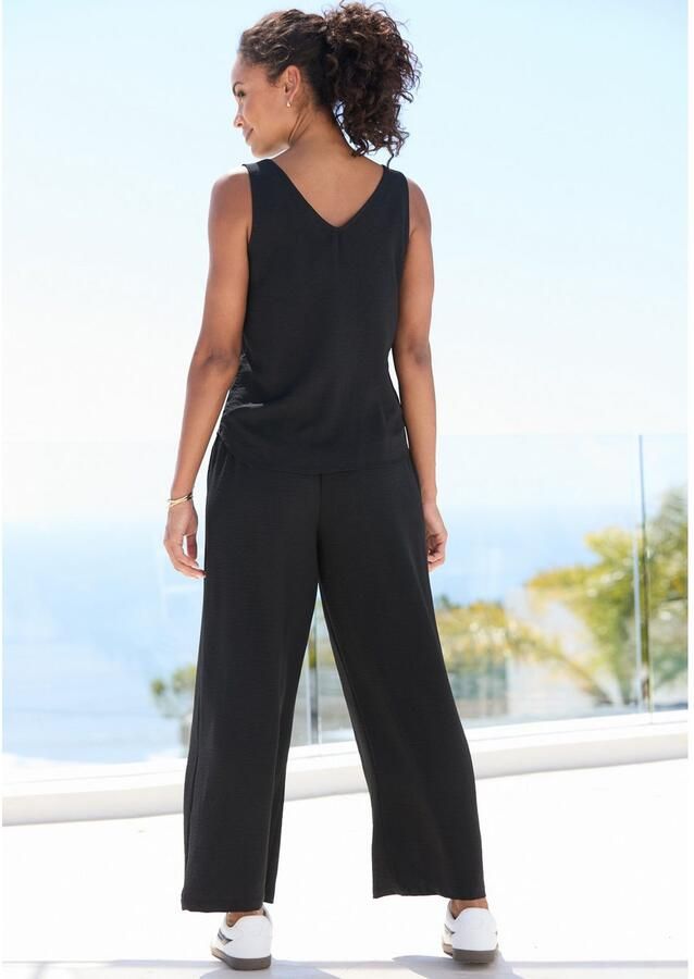 Vivance Comfortbroek met elastische tailleband zomerbroek basis (Met riem) - Foto 2