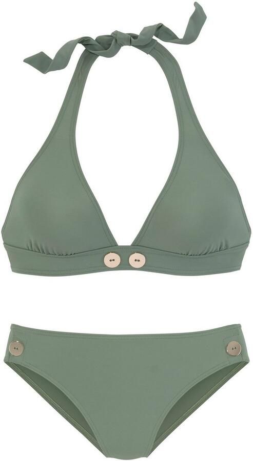 Vivance Triangelbikini met goudkleurige sierknopen