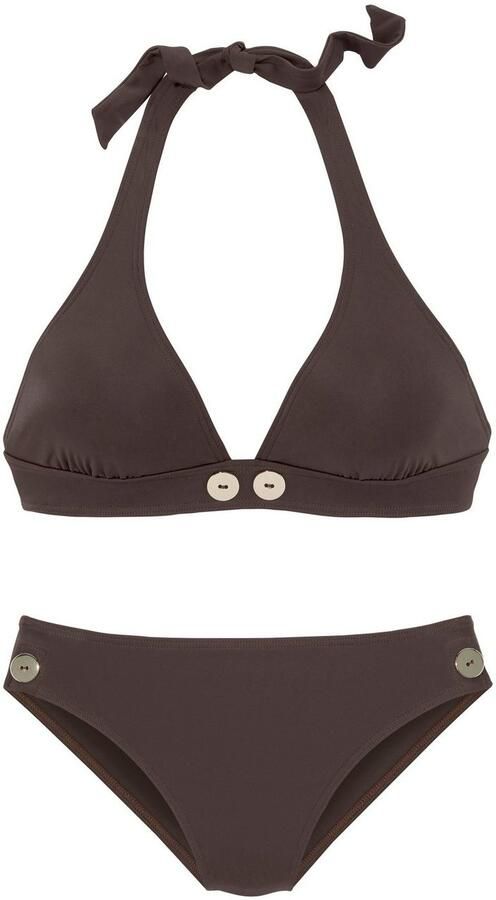 Vivance Triangelbikini met goudkleurige sierknopen - Foto 3