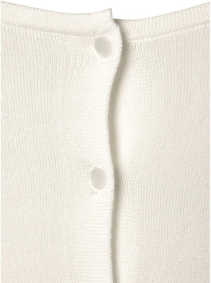 Vivance Trui met korte mouwen met knoopsluiting kan aan beide kanten worden gedragen 3 4 trui fijne gebreide stof - Foto 2