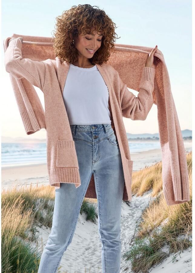 Vivance Vest van knuffelige breikwaliteit cardigan (set Met sjaal)