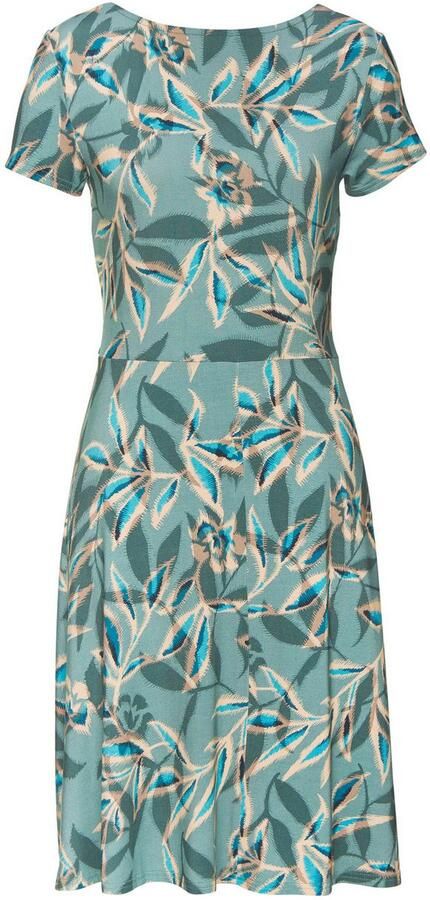 Vivance Zomerjurk met alloverdruk en decoratieve banden aan de hals korte strandjurk - Foto 4