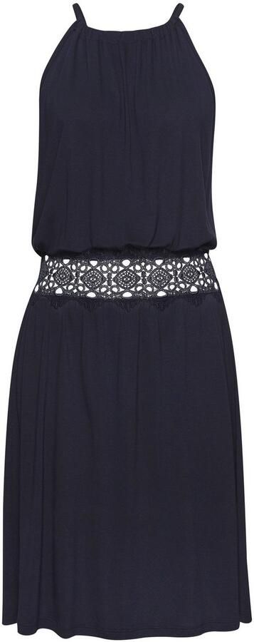 Vivance Zomerjurk met haakwerk inzetstuk in de taille korte jersey jurk - Foto 4