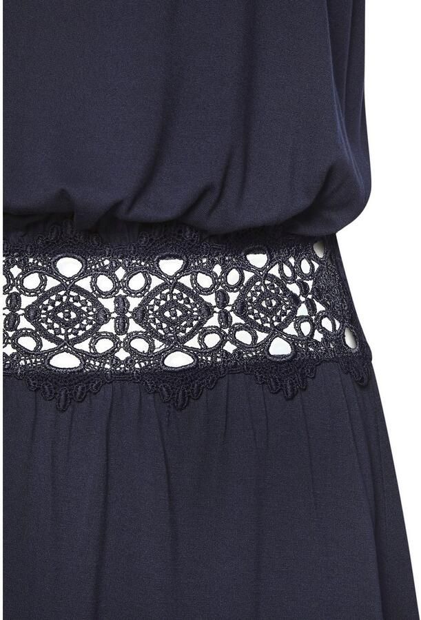 Vivance Zomerjurk met haakwerk inzetstuk in de taille korte jersey jurk - Foto 3