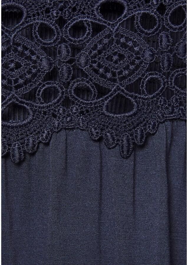 Vivance Zomerjurk met haakwerk inzetstuk in de taille korte jersey jurk