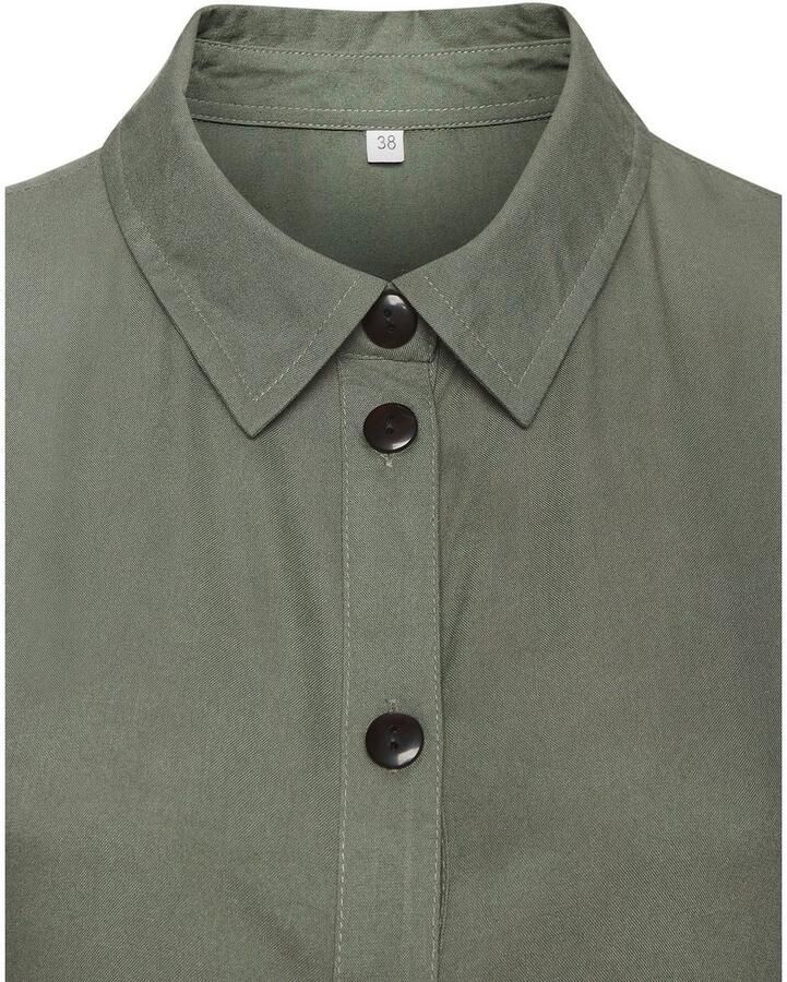 Vivance Zomerjurk van geweven viscose blousejurk met knoopsluiting en overhemdkraag