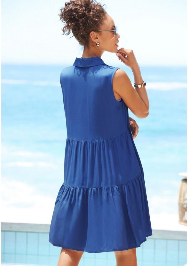 Vivance Zomerjurk van geweven viscose blousejurk met knoopsluiting en overhemdkraag - Foto 4