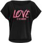 Winshape Oversized shirt MCT002 ultralicht met neon pinkkleurige glitter-print - Thumbnail 1