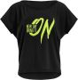 Winshape Oversized shirt MCT002 ultralicht met neongele glitter-print - Thumbnail 1