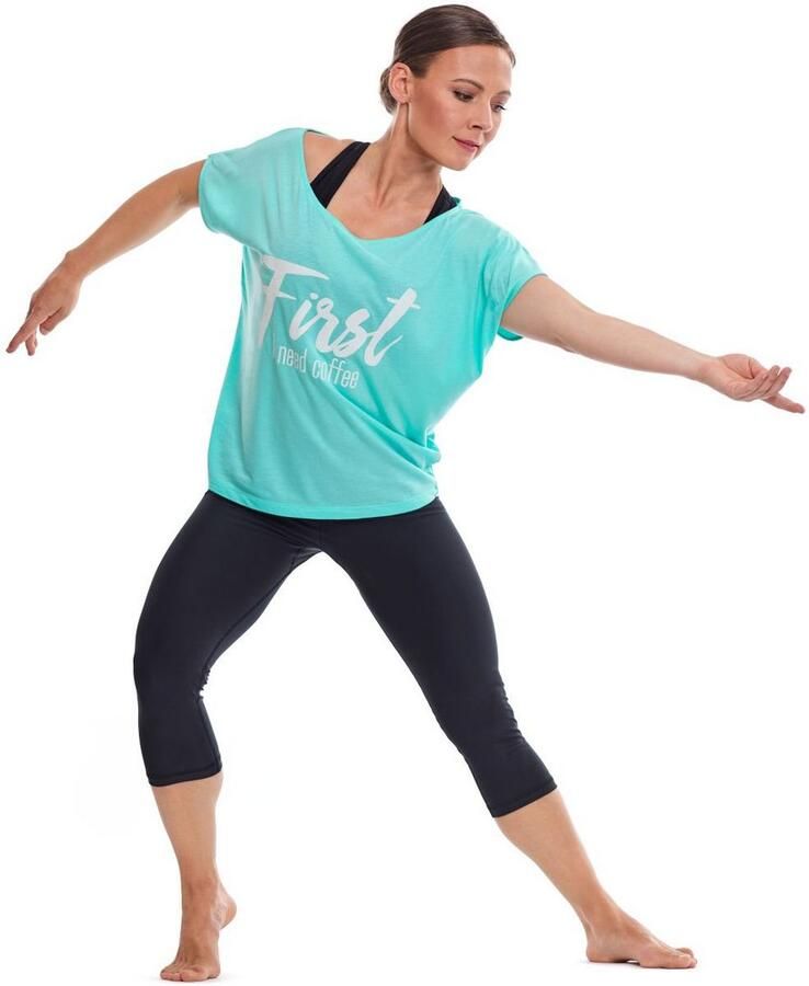 Winshape Oversized shirt MCT002 ultralicht met witte glitter-print