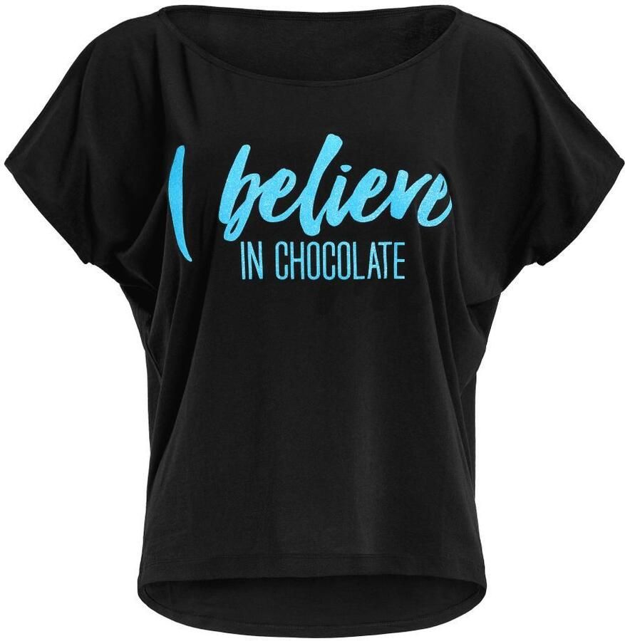 Winshape Oversized shirt MCT002 ultralicht met neonblauwe glitter-print - Foto 2