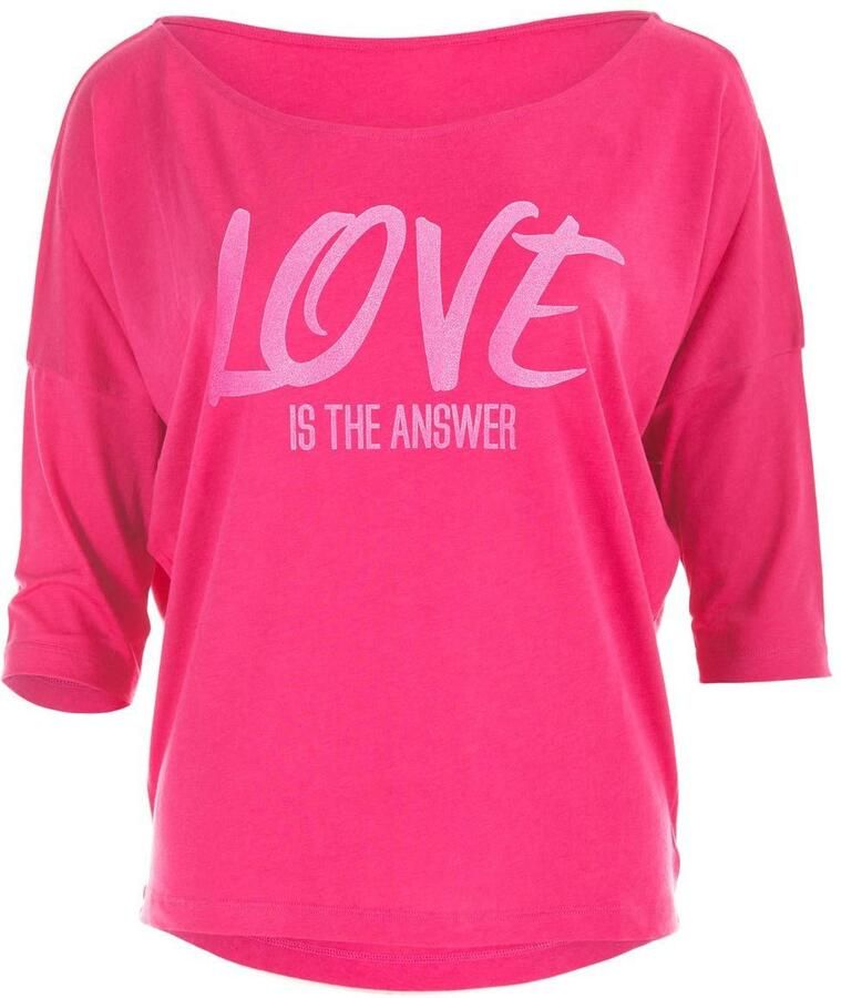 Winshape Shirt met 3 4-mouwen MCS001 ultralicht met neon pinkkleurige glitter-print - Foto 3