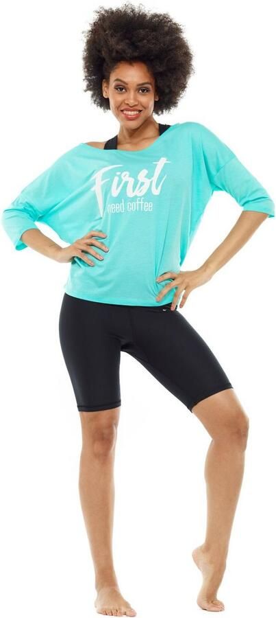 Winshape Shirt met 3 4-mouwen MCS001 ultralicht met witte glitter-print