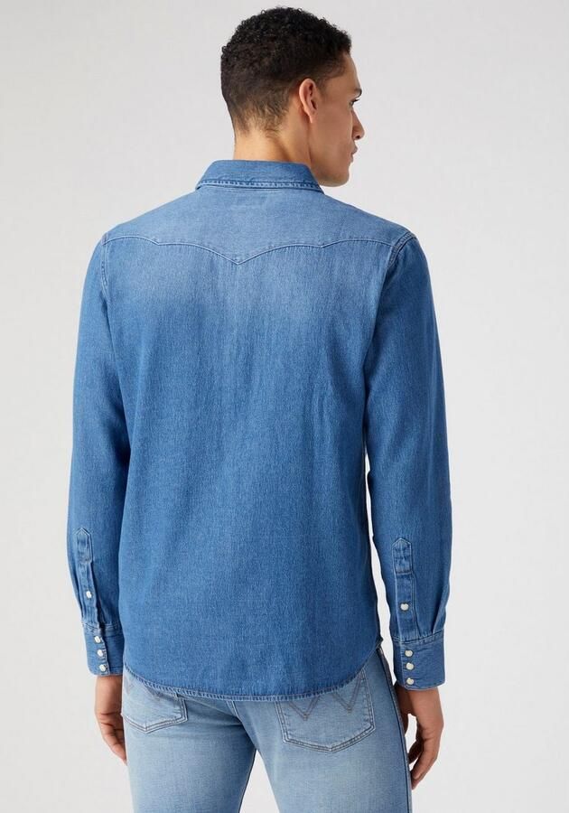 Wrangler Overhemd Lange Mouw 112341913 27MW-ICON MID STONE MEDIUM - Foto 3