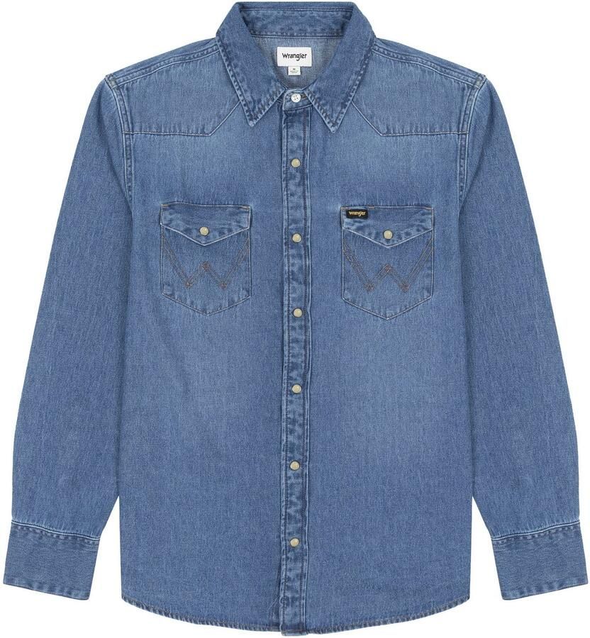 Wrangler Overhemd Lange Mouw 112341913 27MW-ICON MID STONE MEDIUM