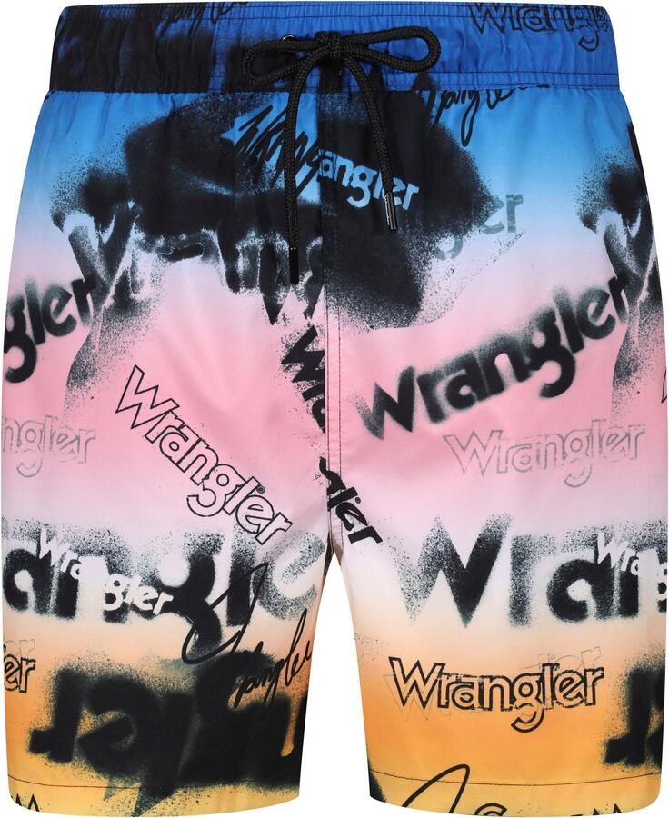 Wrangler Zwemshort Sundial All-over logo-opschrift - Foto 3