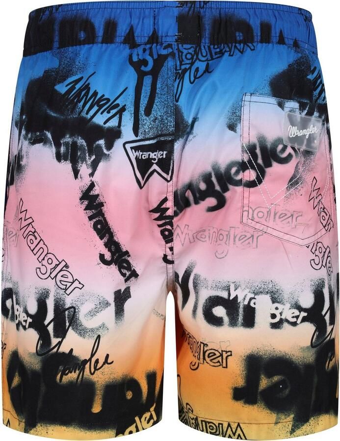 Wrangler Zwemshort Sundial All-over logo-opschrift