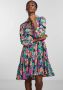 Y.A.S Gedessineerde jurk YASERIKA 3 4 DRESS S. NOOS met volant - Thumbnail 1