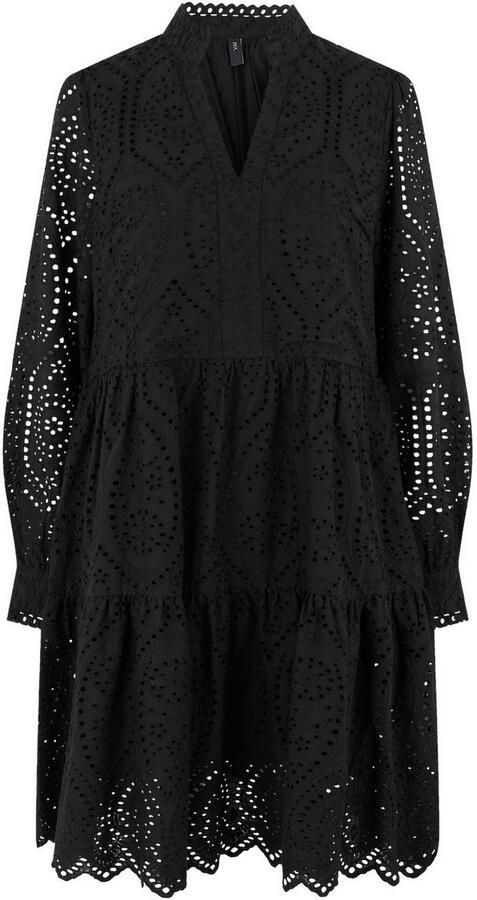 Y.A.S semi-transparante trapeze jurk YASHOLI van biologisch katoen zwart - Foto 9