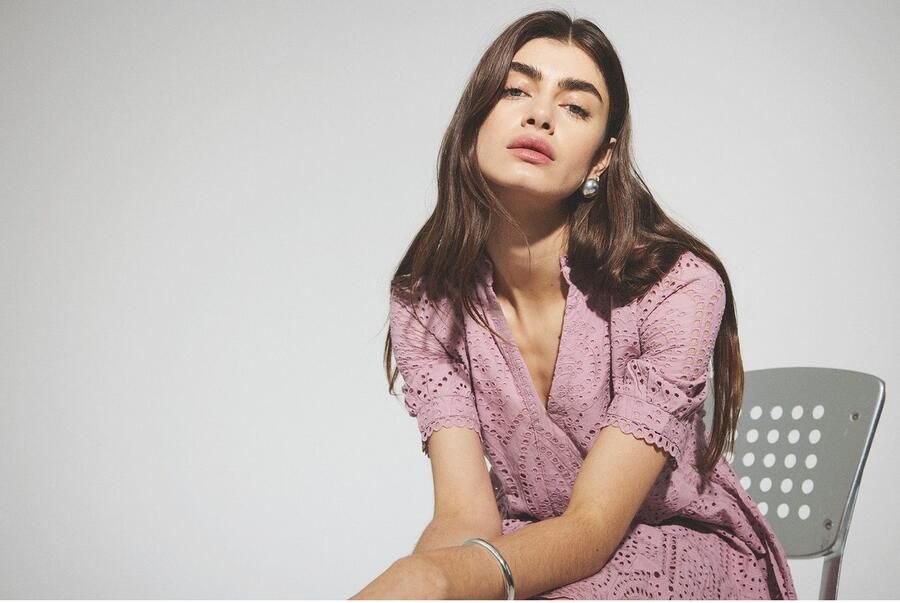 YAS Mini-jurk met broderie anglaise model 'Holi' - Foto 7