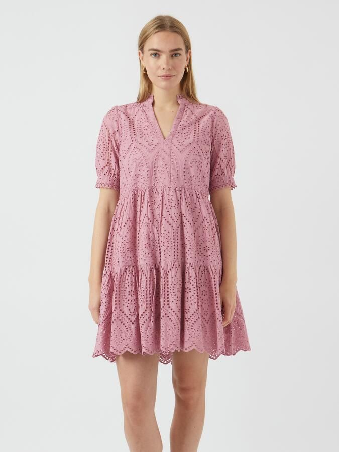 YAS Mini-jurk met broderie anglaise model 'Holi' - Foto 3