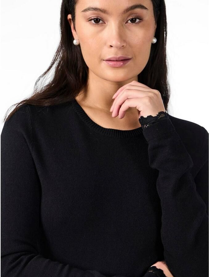 Y.A.S Gebreide jurk YASBECCO met kant aan de mouwzoom