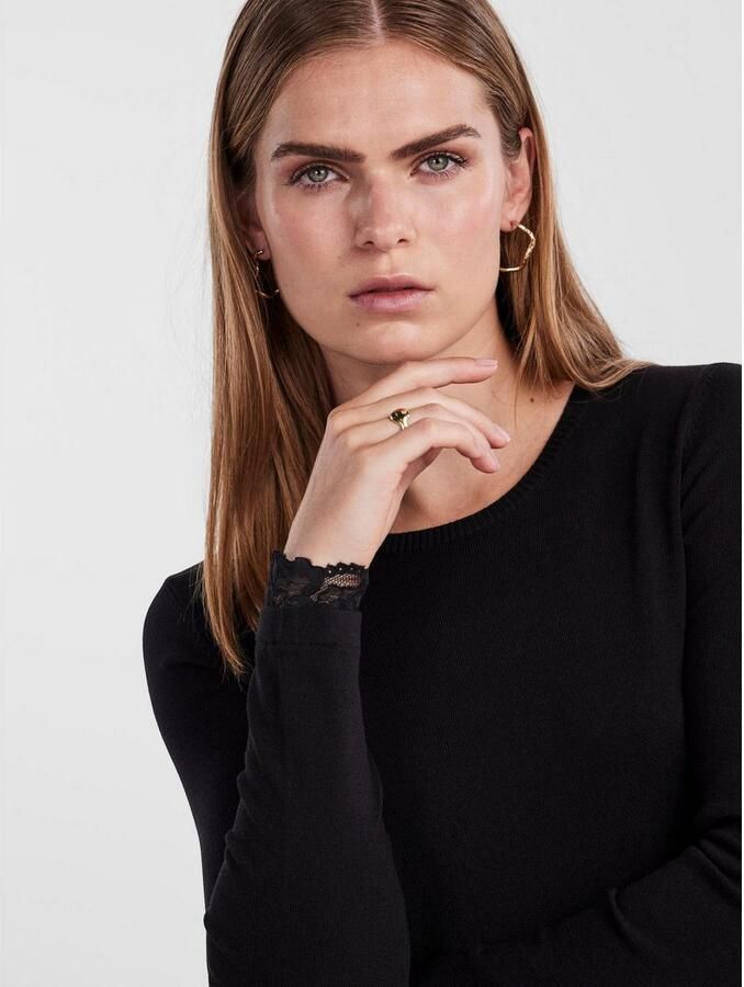 Y.A.S Gebreide jurk YASBECCO met kant aan de mouwzoom - Foto 2