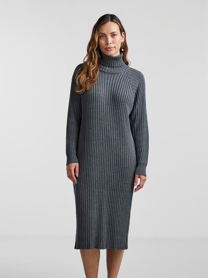 Y.A.S. Dames Jurken Yasmavi Knit Midi Rollneck Dress Grijs - Foto 15