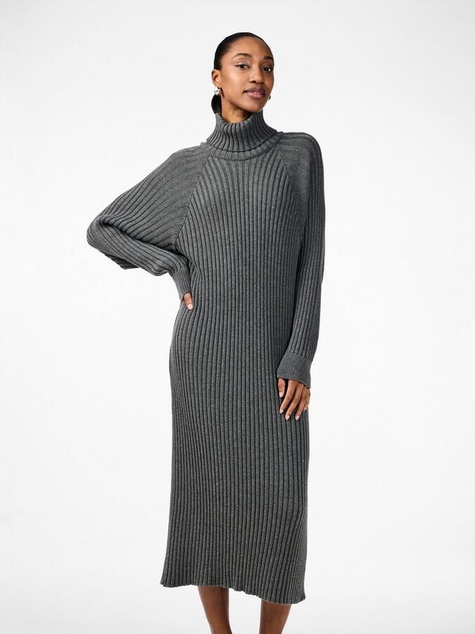 Y.A.S. Dames Jurken Yasmavi Knit Midi Rollneck Dress Grijs - Foto 11