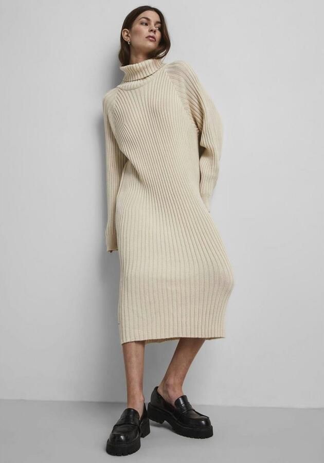 Y.A.S. Beige Midi Jurk Yasmavi Knit Midi Rollneck Dress - Foto 8