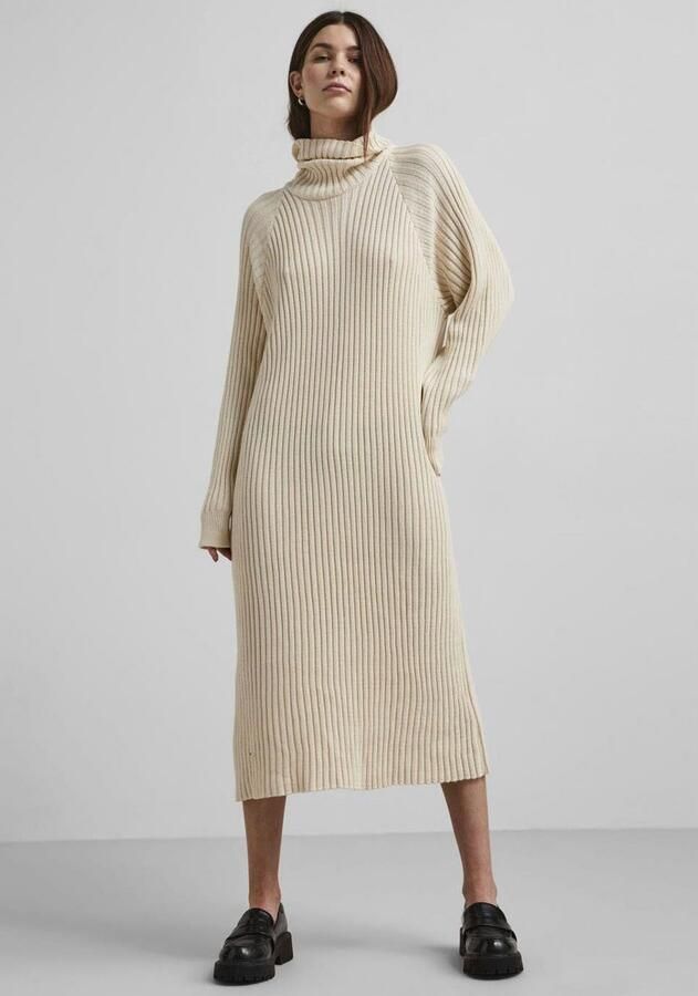 Y.A.S. Beige Midi Jurk Yasmavi Knit Midi Rollneck Dress - Foto 6